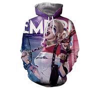 FiveEarl Sweat à Capuche Imprimé Motif Clown Cartoon 3D pour Hommes et Femmes (FR/ES, Alpha/Lettres, XS, Taille Normale, Taille Normale, Multicolore 1)