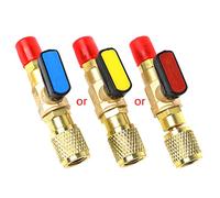 fivekim 1/4"Mâle À 1/4" Femelle SAE Droite Robinet À Bille AC Charge pour R22 Fluide Fluide Fluide Fluide Robinet Livraison Aléatoire
