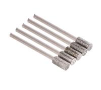 fivekim 5 Pcs Diamant Enduit Cylindrique Fraise 5 MM Tronçonneuse Affûteuse Pierre Fichier Scie À Chaîne Affûtage Sculpture Outils De Meulage Argent