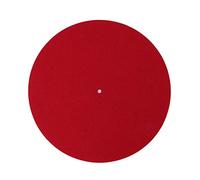 fivekim Turntable Mat Slipmat Audiophile 3mm Felt Platter Vinyl Record Players Anti-Vibration Durable Anti-Static Felt Vinyl Record Pad Red