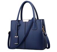 FiveloveTwo Femme Classique Pendentif Personnalité Bleu foncé Sac Tote Fourre-Tout Clutches Sacs Bandoulière PU Cuir Sacs Portés épaule Main Cabas