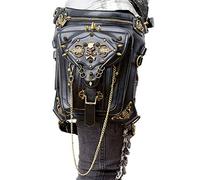 FiveloveTwo Hommes Femmes Punk Tactique Goutte Jambe Bras Sac Pack Ceinture Imperméable pour Randonnée Camping Vélo Sport en Plein Air Sacs Banane Sport Sac À Bandoulière Sacs Banane Ville Noir