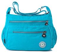 FiveloveTwo Nylon Sac Cabas Bandoulière Sacs à l'épaule Sac Portés Main pour Femme Sacs Portés Dos Épaule pour Travail Voyage Scolaire Pochettes Shopper Shoulder Bag Bleu ciel