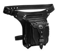 FiveloveTwo Punk Tactique Jambe Bras Sacs Banane Ville Sport Sac À Bandoulière Faux Cuir Sac Pack Ceinture pour Randonnée Camping Vélo Sport en Plein Air Waist Leg Shoulder Bag Noir (Dragon)