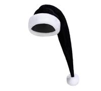 FiveMileBro Bonnet Noël Long en Peluche, Chapeau Père Noël, Accessoires pour Hommes et Femmes (Noir)