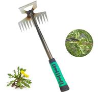 FiveMileBro Désherbeur Manuel, Outil de Désherbage Manuel avec Poignée en Caoutchouc, pour Arracher Pissenlits et Mauvaises Herbes, Idéal pour Jardin, Pelouse et Terrasse (11 Dents)