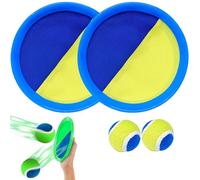 FiveMileBro Jeu de Balle à Scratch avec 2 Raquettes & 2 Balles, Balle Raquette Scratch Adhésive pour Enfants & Adultes, Jouet Extérieur pour Plage, Jardin, Piscine (Bleu Marine)