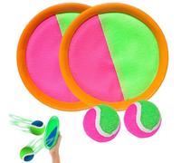 FiveMileBro Jeu de Balle à Scratch avec 2 Raquettes & 2 Balles, Balle Raquette Scratch Adhésive pour Enfants & Adultes, Jouet Extérieur pour Plage, Jardin, Piscine (Orange)