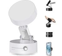 FiveMileBro Support de Téléphone Magnétique, Support de Voiture à Ventouse, Pliable et RéTractable, Double Face pour Verre/Mur, Compatible avec Tous Les Téléphones (Blanc)