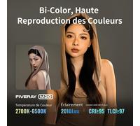 Fiveray M20 [Official] Lumiere Video 20W, Bi-Color Led Eclairage Video, Streaming Lampe Magnetique Avec 2010 Lux/ 2700 6500K/ 4500Mah/ Cri 95+/ Tlci 97+[Z4154]