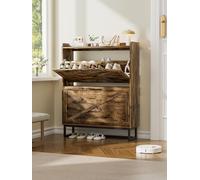 FiveWillowise Meuble de rangement à chaussures avec 2 tiroirs rabattables, meuble à chaussures pour couloir et salon, armoire de rangement autonome fine avec pieds en métal pour entrée de maison