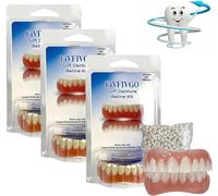 Fivfivgo Soft Denture Reline Kit,Fivfivgo Soft Dentures,Snap on Soft Denture Reliner Kit for Upper and Lower Denture (3 set)
