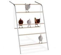 FIVMEN Balançoire pour poules à 5 niveaux - Perchoir en bois - Échelle - Perchoir - Jouet pour aire de jeux - Accessoires pour poulailler - Enclos libre