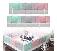 FIVMEN Barrière de lit pour bébé - 60 cm - Protection anti-chute - Réglable en hauteur - 5 niveaux - Avec fermeture éclair - Lavable - Pour lit d'enfant, lit de parent - Rose