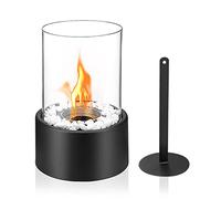 FIVMEN Cheminée de table au bioéthanol - Avec pierres décoratives et dispositif d'extinction - Pour l'intérieur et l'extérieur - Pour chauffage de terrasse, balcon, jardin - Type A