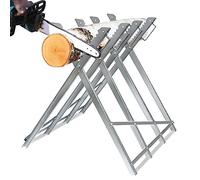 FIVMEN Chevalet de sciage pliable en bois galvanisé pour tronçonneuse 82 x 80,5 x 79 cm Argenté