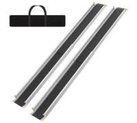 FIVMEN Lot de 2 rampes télescopiques en aluminium pour fauteuil roulant - 107 à 183 cm - Charge maximale : 300 kg - Rampe d'accès télescopique - Rampe de chargement réglable et portable pour fauteuils
