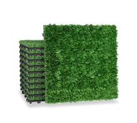 FIVMEN Lot de 33 dalles de gazon artificiel à clipser - 30 x 30 cm - Pour balcon, terrasse, balcon - Résistant aux intempéries - Avec fonction de drainage - Revêtement de sol en plastique synthétique