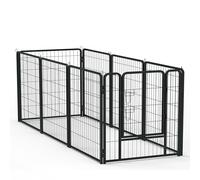 FIVMEN Lot de 6 enclos pour chiens avec portes et ancrage au sol - Modulaire - 65 x 80 cm - En métal - Pour chiots, chiens, chats, lapins, enfants