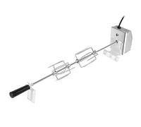 FIVMEN Piquet de barbecue en acier inoxydable de 117 cm, avec moteur et 4 piquets, ensemble de tournebroche électrique pour barbecue à gaz, accessoires de rôtissoire à gaz, 220 V-240 V