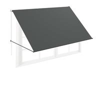 FIVMEN Store à bras articulé rétractable avec corde et tige de support en aluminium pour balcon, store solaire, protection solaire pour fenêtre, terrasse, balcon 350x145 cm, Anthracite