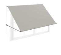 FIVMEN Store de protection contre le soleil à bras articulé avec cordon et tige de support en aluminium pour balcon, protection solaire pour fenêtre, terrasse, balcon 300x145 cm, gris