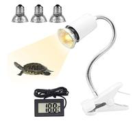 Fivtsme Lampe Chauffante Terrarium, Lampe Chauffante, Ampoule Chauffante Tortue Emetteur de Chaleur Lampe,3 Ampoules UVA UVB 25W,50W et 75W,Et testeur de Température du Réservoir d'eau