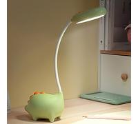 Fivtsme Lampe de Bureau LED Enfant, Lampe de Bureau Dinosaure Enfant, Lampe de Bureau Sans Fil Rechargeable par USB, Lampe de Chevet LED Dimmable avec Capteur Tactile, Lampe de Lecture LED, 3 Modes