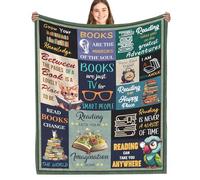 Fiwbnasz Book Lovers Gifts Women, Librarian Gifts for Women, Book Club Gifts Ideas, Book Reading Blanket for Books Lovers (50x60in)