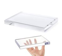 Fiwochic Base de présentation rectangulaire biseautée en acrylique transparent poli solide pour récompenses de bijoux, objets de collection (20 x 15 x 2 cm)