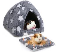 Fiwochic Cachette confortable pour cochon d'Inde, chinchilla - Accessoires pour lapin et petit animal de compagnie avec tapis chaud auto-chauffant pour animal domestique - Maison douce pour hérisson