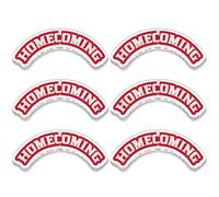 Fiwochic Lot de 6 breloques arquées en acrylique avec inscription Homecoming Mum - Accessoires de bricolage pour la rentrée scolaire - Rouge