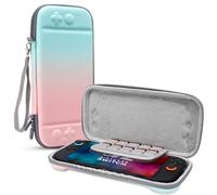 FIWWAT Slim Carrying Case for Nintendo Switch 2 (2025) 7.9 inch, Portable Travel Bag with 12 Game Card Slots and Accessories Pouch, Waterproof Anti-Scratch Protection, Pink&Blue