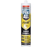 Soudal 122237 Fix ALL Turbo Colle-Mastic Extra Rapide, Blanc, 290 ml