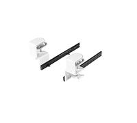 FIX&EASY Coulisses de clavier souris bureau pour plateau et tiroir coulissante avec pince blanche, glissières à billes 300mm noir avec verrouillage pour station d'accueil et ordinateur portable