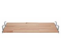 FIX&EASY Support coulissant porte clavier avec tablette tiroir 800X300mm hêtre bois massif non traité, rails galvanisé 300mm, ensemble roulement à billes et plateau pour bureau et table