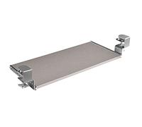 FIX&EASY Support coulissant pour clavier ordinateur souris avec tablette tiroir et pince argent, plateau 600X300mm aluminium argent décor glissières galvanisé 300mm avec verrouillage pour bureau table