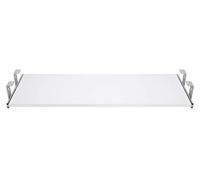FIX&EASY Support coulissant pour clavier ordinateur souris avec tablette tiroir, plateau 600X300mm blanc décor, 300mm rails galvanisé glissières 27mm avec verrouillage pour bureau et pc table