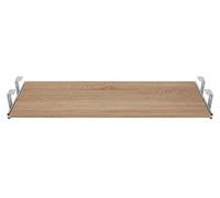 FIX&EASY Support coulissant pour clavier ordinateur souris avec tablette tiroir, plateau 600X400mm chêne sonoma décor, 400mm rails galvanisé glissières 27mm avec verrouillage pour bureau et pc table