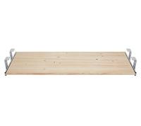 FIX&EASY Support coulissant pour clavier ordinateur souris avec tablette tiroir, plateau 800X300mm pin épicéa bois massif non traité, 27mm rails galvanisé glissières 300mm avec verrouillage