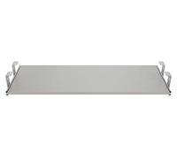 FIX&EASY Support coulissant pour clavier ordinateur souris avec tablette tiroir plateau 800X400mm aluminium argent décor 27mm rails galvanisé glissières 400mm avec verrouillage pour bureau et pc table