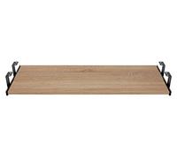 FIX&EASY Support coulissant pour clavier ordinateur souris avec tablette tiroir, plateau 800X400mm chêne sonoma décor, 400mm rails noir glissières 27mm avec verrouillage pour bureau et pc table