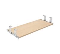 FIX&EASY Support coulissant Up&Down XL p. clavier ordinateur et souris avec tablette tiroir 600X300mm hêtre décor, rails réglable en hauteur galvanisé glissières 300mm avec verrouillage pour pc table