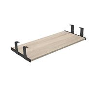 FIX&EASY Support coulissant Up&Down XL p. clavier ordinateur et souris avec tablette tiroir 800X300mm chêne sonoma décor, rails réglable en hauteur noir glissières 300mm avec verrouillage p. pc table