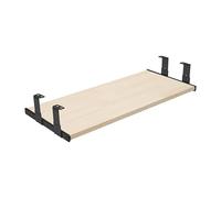 FIX&EASY Support coulissant Up&Down XL p. clavier ordinateur et souris avec tablette tiroir 800X400mm hêtre bois massif, rails réglable en hauteur noir glissières 400mm avec verrouillage pour pc table