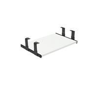 FIX&EASY Support coulissant Up&Down XL p. clavier ordinateur souris avec tablette tiroir 390X300mm blanc décor, rails réglable en hauteur noir glissières 300mm avec verrouillage pour Laptop
