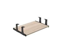 FIX&EASY Support coulissant Up&Down XL p. clavier ordinateur souris avec tablette tiroir 390X300mm chêne sonoma décor, rails réglable en hauteur noir glissières 300mm avec verrouillage pour Laptop