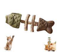 Fix Your Cat’s Dental Health, Natural Fishbone Catnip & Silvervine Chew Toy, New Wooden Teeth Cleaning Stick, Interactive Kitten Chew Playthings, for Cats Teeth Cleaning (Mixed Flavors,1pcs)