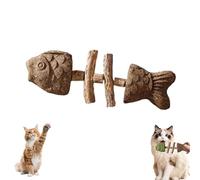 Fix Your Cat’s Dental Health, Natural Fishbone Catnip & Silvervine Chew Toy, New Wooden Teeth Cleaning Stick, Interactive Kitten Chew Playthings, for Cats Teeth Cleaning (Insect Gall Fruit,1pcs)