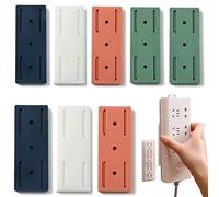 Fixateur de prise de bureau autocollant 8 pièces, support de prise adhésif sans poinçon, fixateur de support de multiprise, support de fixation de prise enfichable montable sur bureau for bureau, mur,